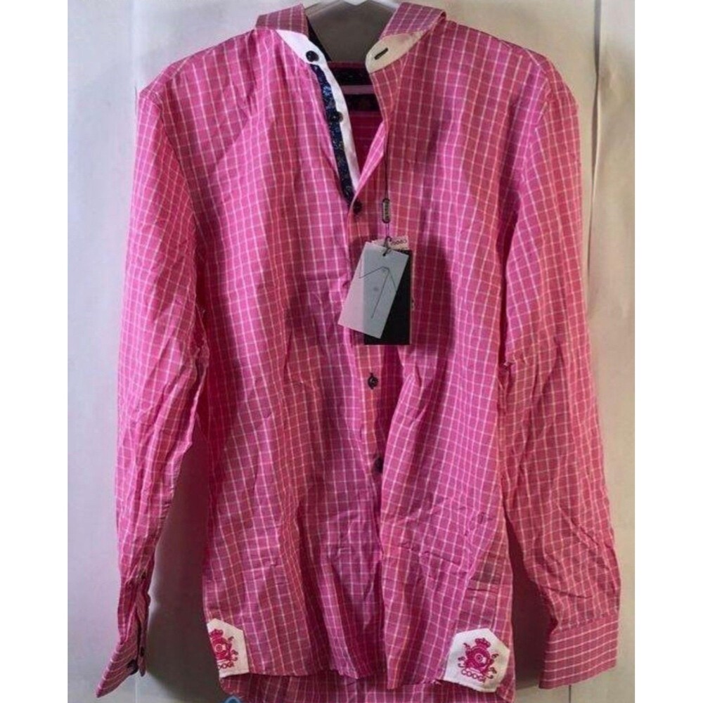 COOGI Luxe Mens M Button Down 100% Cotton Dress Shirt